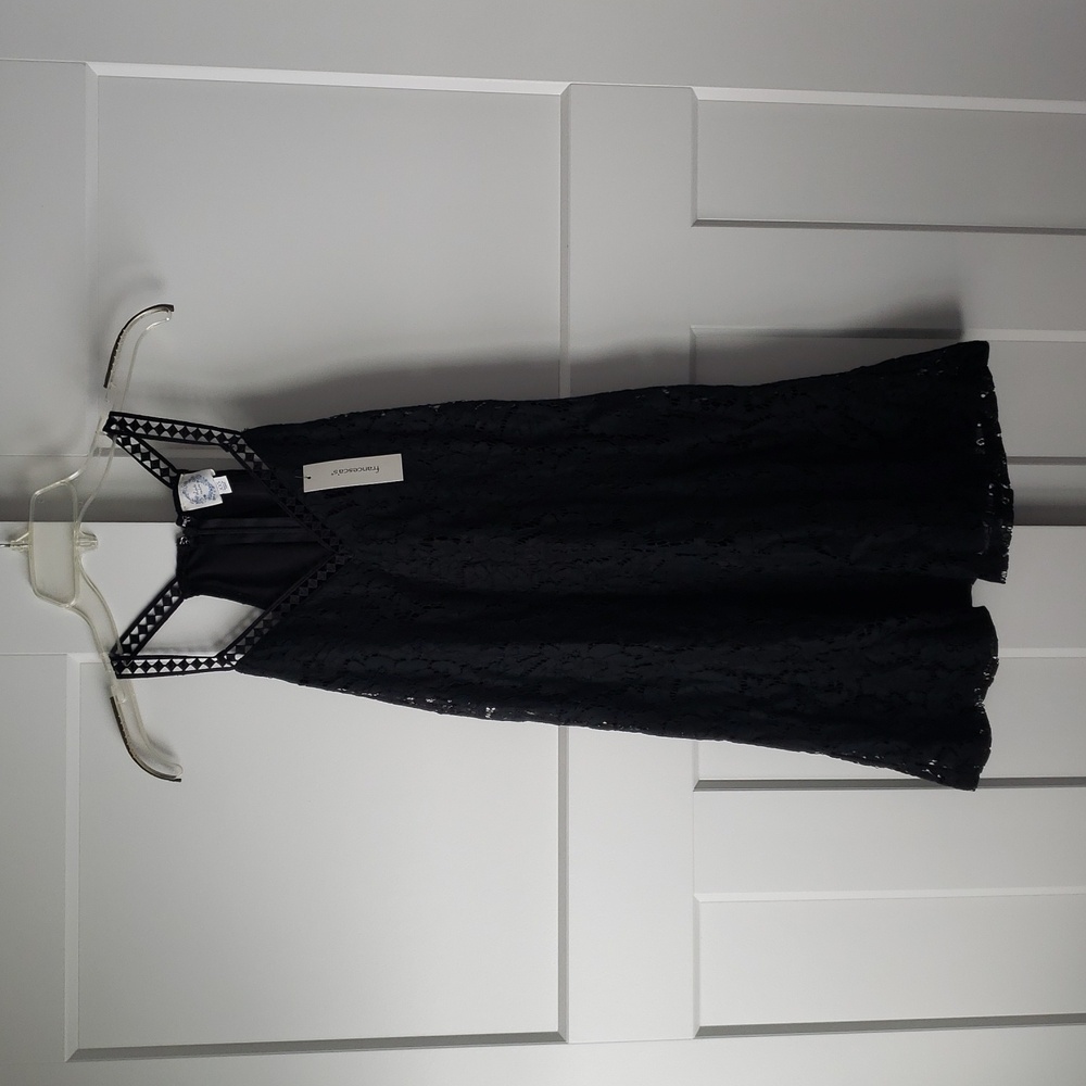 Blue Rain Black Lace Dress with Straps
